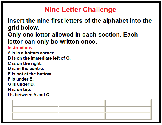 Nine Letter Challenge
