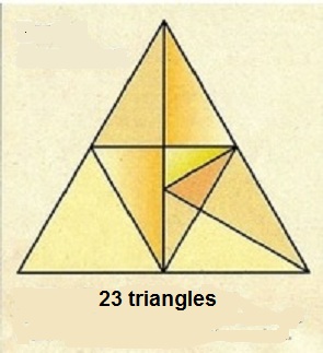 Find twenty three triangles