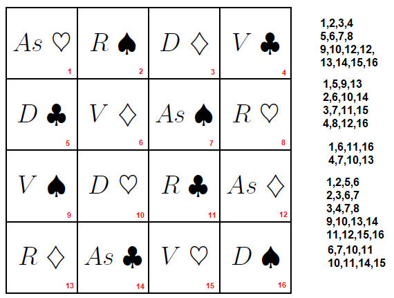 Place cards in order