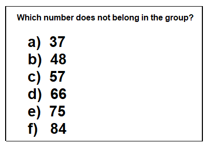 Which number does not belong in the group?