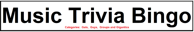 Music Trivia Bingo