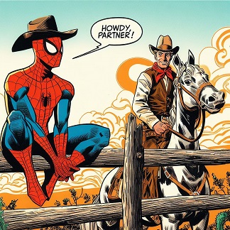 Spiderman and the cowboy