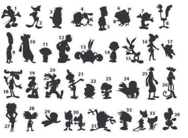 Cartoon characters to identify