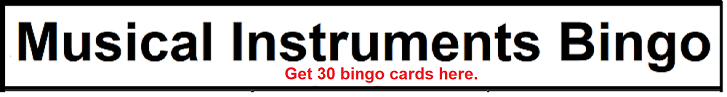 Cards for Musical Instruments Bingo