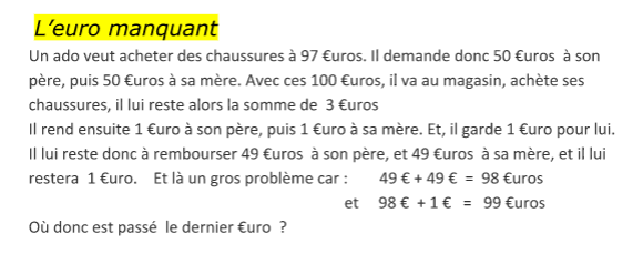 euros manquants