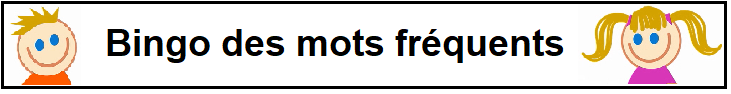 Bingo des mots frequents