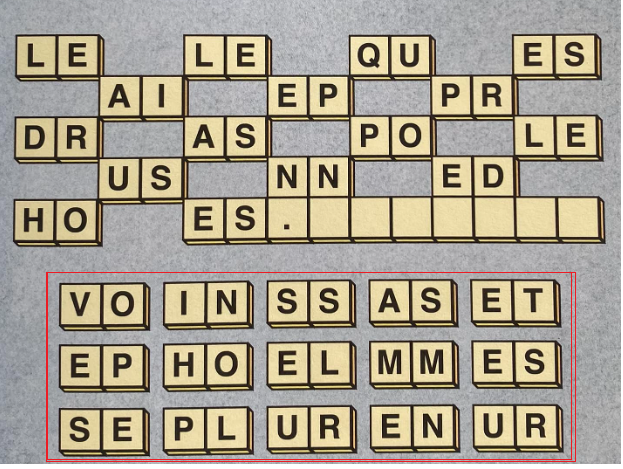 Plaquettes de scrabble