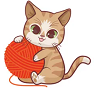 chat et balle de laine