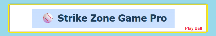 Online basesball game - Strike Zone from PedagoNet